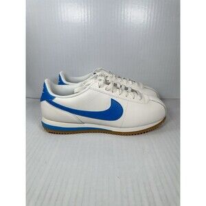 Size 9.5 Nike Cortez Men Leather Sneakers Shoes DM4044-112 Sail/Light Photo Blue